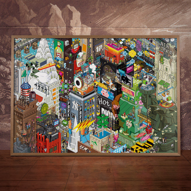New York City pixel poster